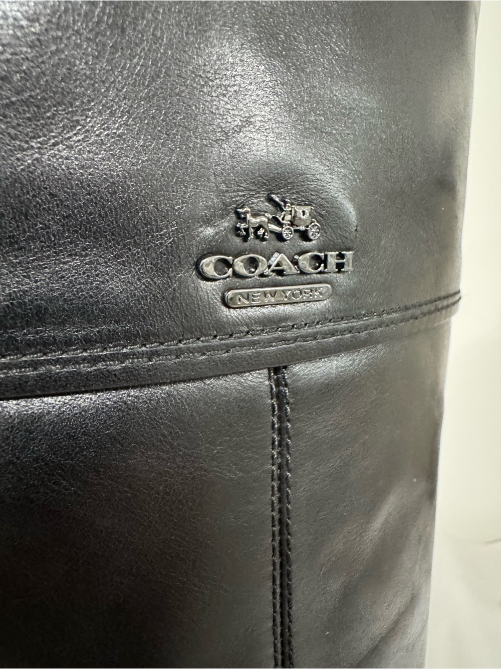 Coach ELM Black Leather Tall Riding Boots SZ 9 - Picture 9 of 13